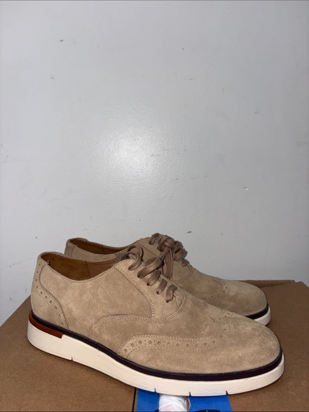 Men's Allen Edmonds Suede Wingtip Derby Shoes size 8D